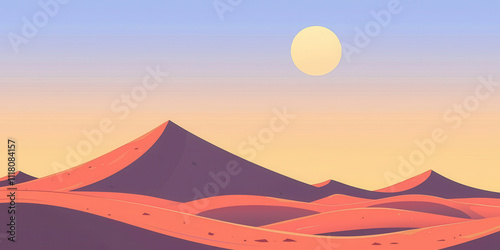 serene desert landscape with rolling dunes and bright sun