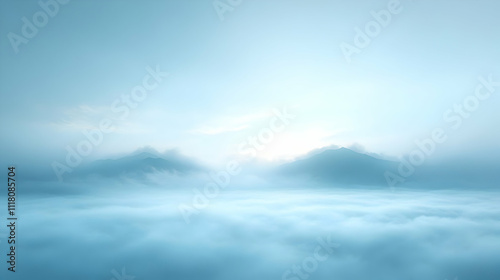 Blue Monday Plain Calm concept as Plain calm background with soft blue tones creating a peaceful and subdued atmosphere representing Blue Monday copy space for text. in Photo Stock Concept 