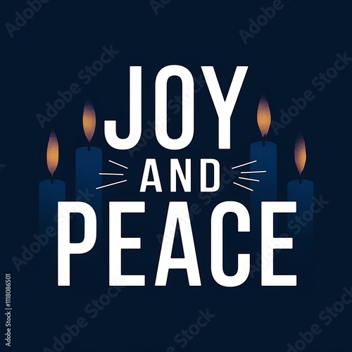 Joy and Peace Candles Festive Holiday Season Greetings photo