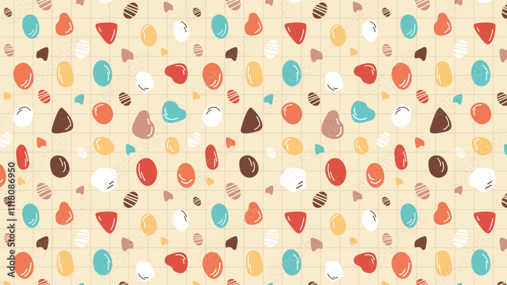 Hand drawn flat lines and shapes pattern design Hand drawn flat lines and shapes pattern design