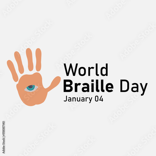 vector graphic of World Braille Day good for national World Braille Day celebration. flat design. flyer design.flat illustration.