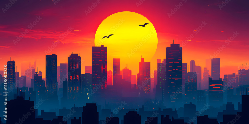 Cityscape during Vibrant Sunset Cityscape during Vibrant Sunset