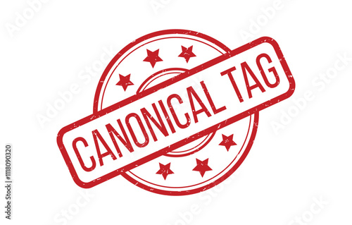 Red CANONICAL TAG Rubber Stamp Seal Vector illustration isolated on white background