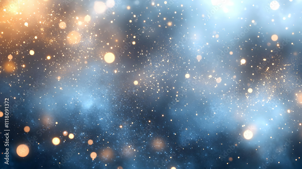 Fototapeta premium Bokeh Sadness Background concept as Bokeh background with soft blue and gray lights creating an abstract and somber mood perfect for Blue Monday themed magazine advertisement with copy space. in Phot