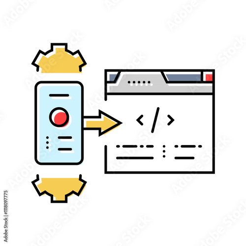 mobile-first indexing seo color icon vector. mobile-first indexing seo sign. isolated symbol illustration