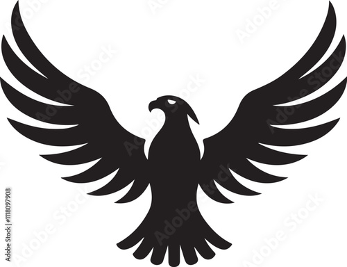 Majestic Black Eagle Silhouette Stock Image High Resolution Vector Graphic photo