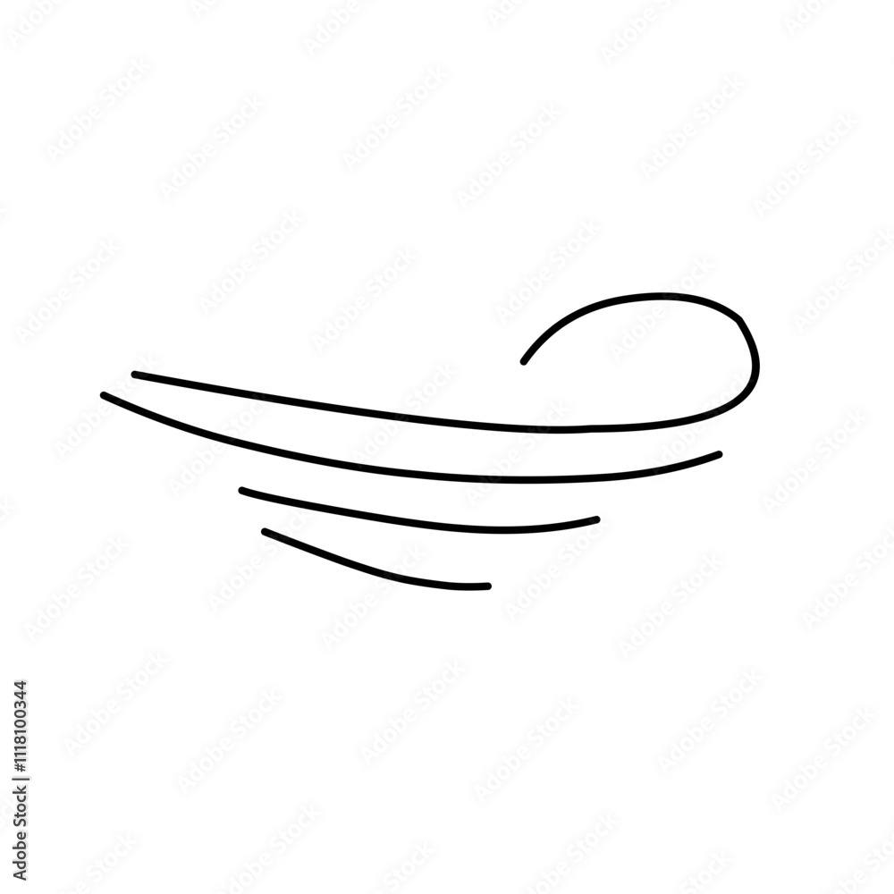 Obraz premium Wind blowing line icon