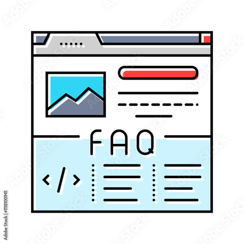 faq schema seo color icon vector. faq schema seo sign. isolated symbol illustration