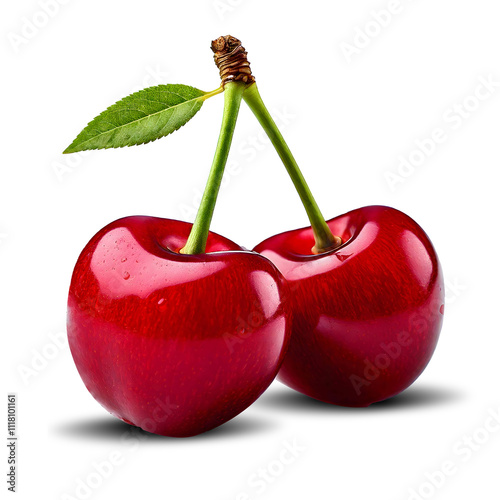 Beautiful Cherries on Transparent Background: Fresh Fruit