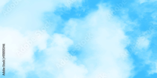 Blue sky with white clouds background, Romantic sky, nature background of romantic summer blue sky with fluffy clouds, Beautiful puffy clouds in bright blue sky in day sunlight.