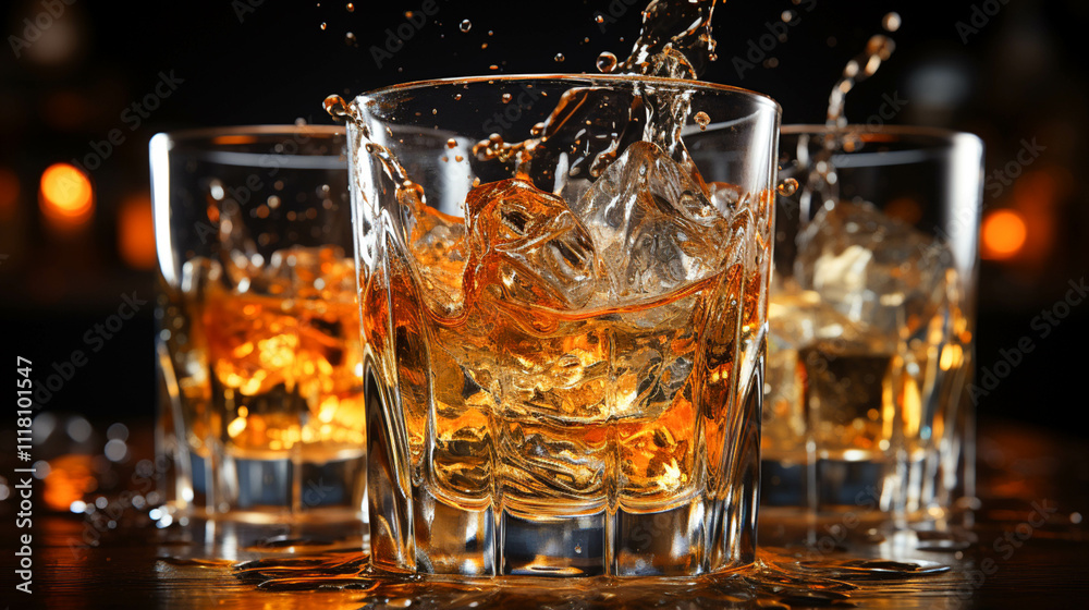 A whiskey glass mug with whiskey splash A whiskey glass mug with whiskey splash