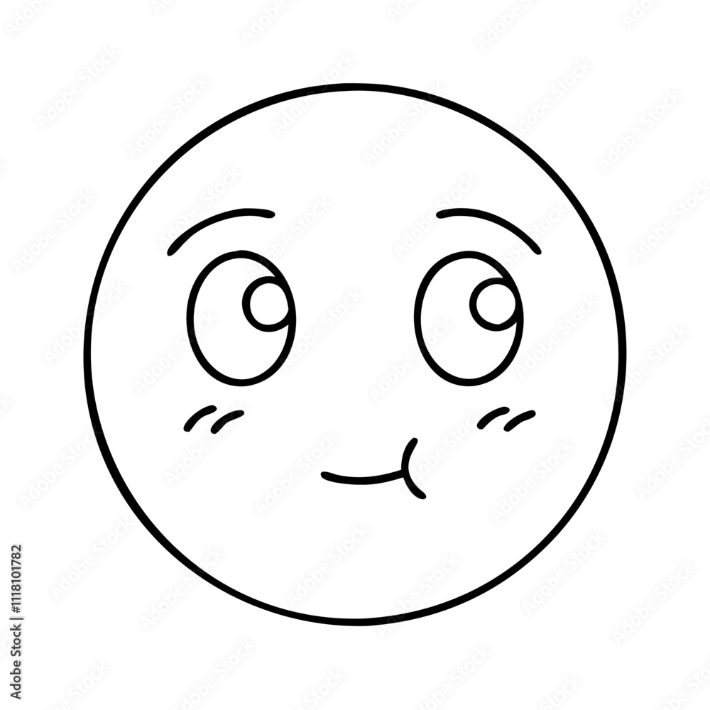 blushing emoji icon, valentines day illustration, valentine icon - simple black line art of blushing emoji, symbolizing valentines day celebrations. valentine vector. blushing emoji icon, valentines day illustration, valentine icon - simple black line art of blushing emoji, symbolizing valentines day celebrations. valentine vector.