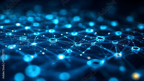 Glossy Digital Networking Background concept as Glossy digital networking background featuring interconnected nodes and community symbols ample copy space representing modern digital networking and co