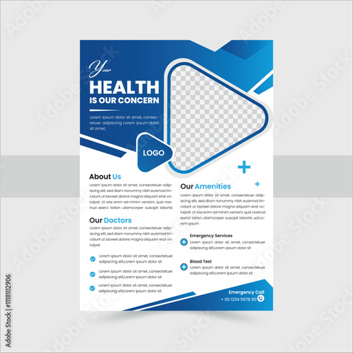 Healthcare medical flyer design template