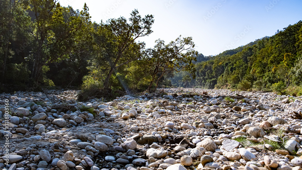 dried river in the mountains dried river in the mountains