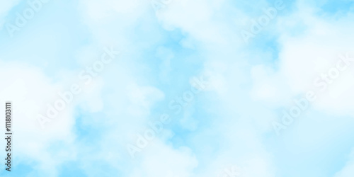 Blue sky with white clouds background, Romantic sky, nature background of romantic summer blue sky with fluffy clouds, Beautiful puffy clouds in bright blue sky in day sunlight.