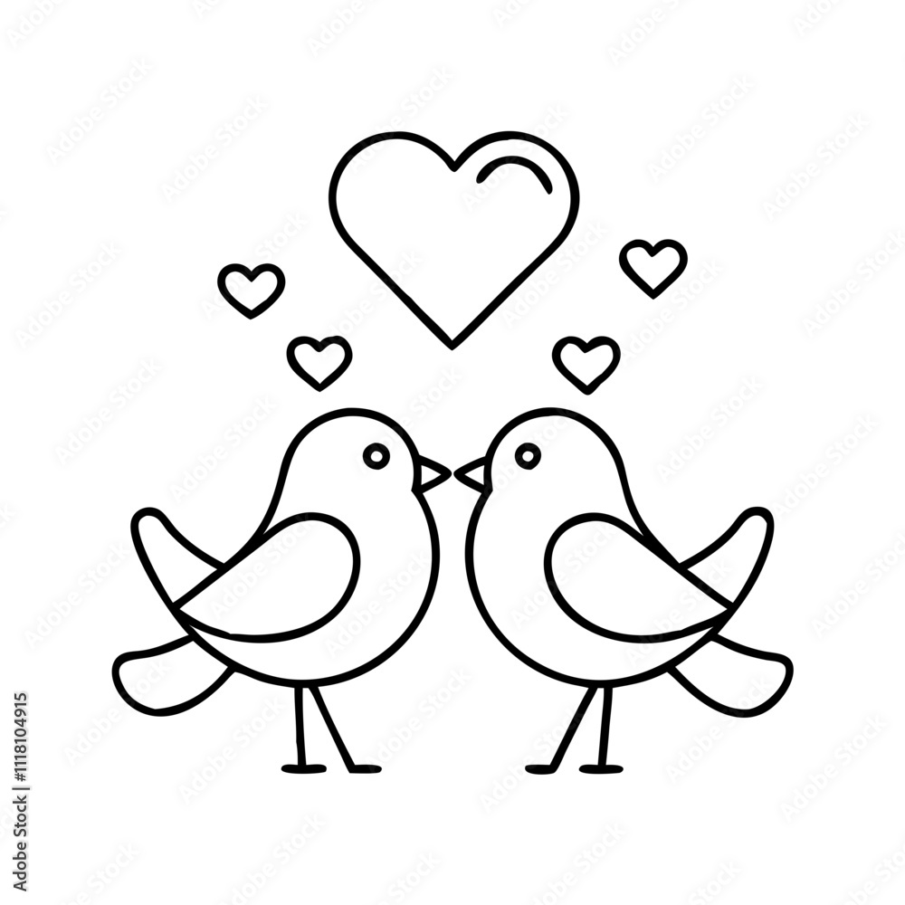 lovebirds icon, valentines day illustration, valentine icon - simple black line art of lovebirds, symbolizing valentines day celebrations. valentine vector. lovebirds icon, valentines day illustration, valentine icon - simple black line art of lovebirds, symbolizing valentines day celebrations. valentine vector.