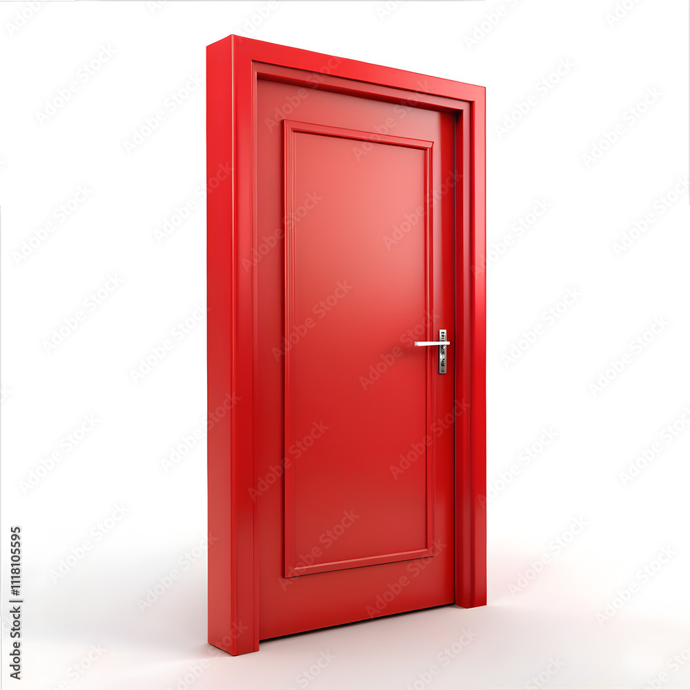 Red 3d door isolated on white background Red 3d door isolated on white background