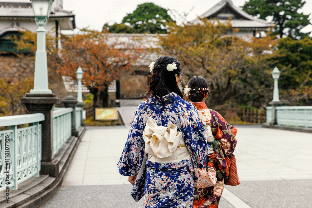 Experience a Traditional Kimono Walk while exploring the serene beauty of a Japanese Garden Experience a Traditional Kimono Walk while exploring the serene beauty of a Japanese Garden