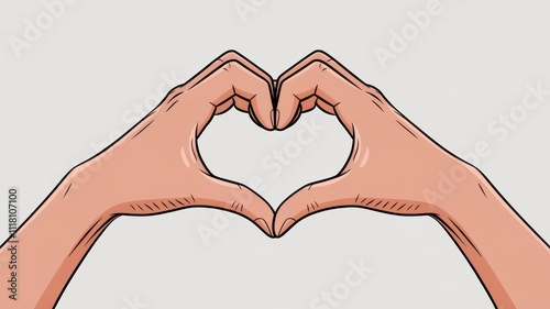 Two hands forming heart shape showing love and affection