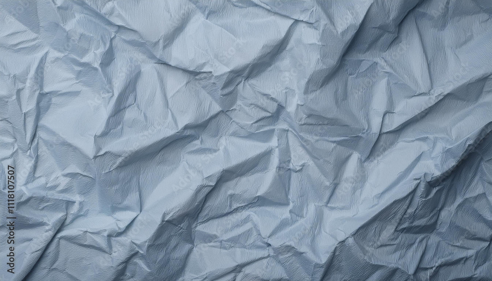 Obraz premium Crumpled Light Blue Paper Texture Background Design Craft Abstract