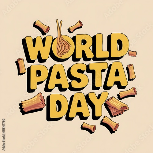 World Pasta Day celebration with pasta shapes photo