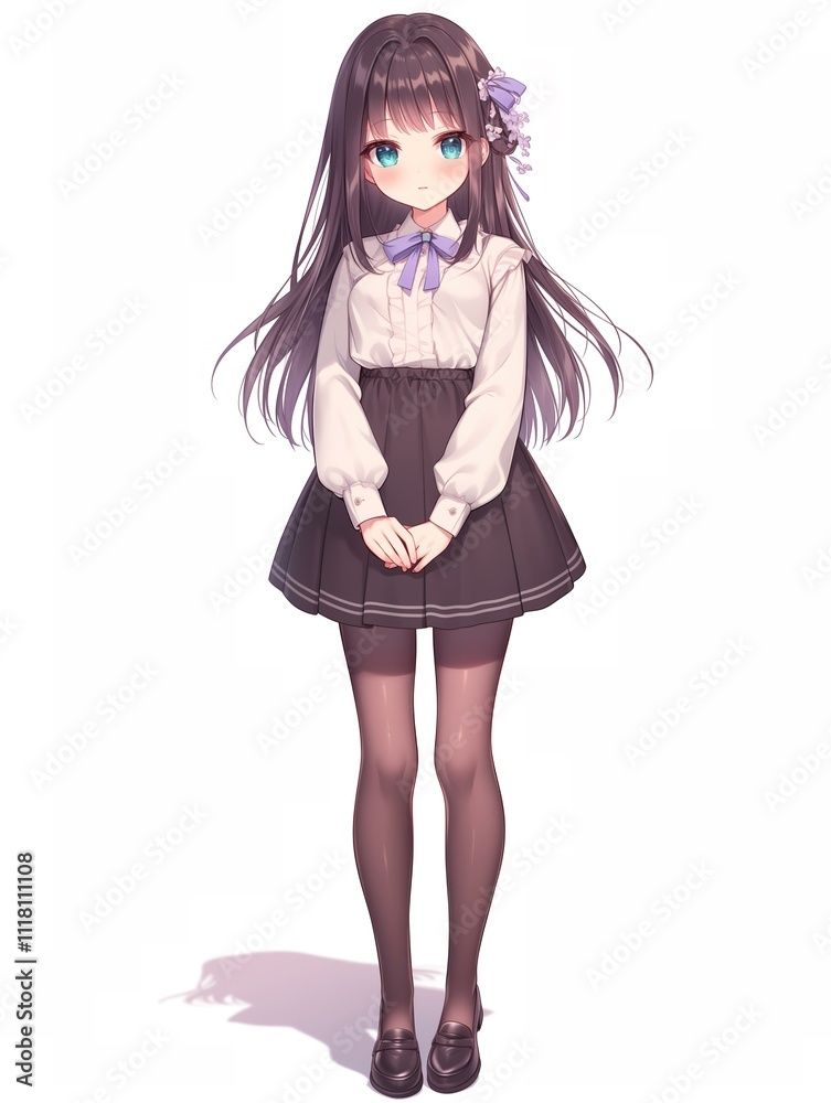 アニメ調の美少女の切り抜き用素材 アニメ調の美少女の切り抜き用素材