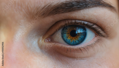 close up of a female eye