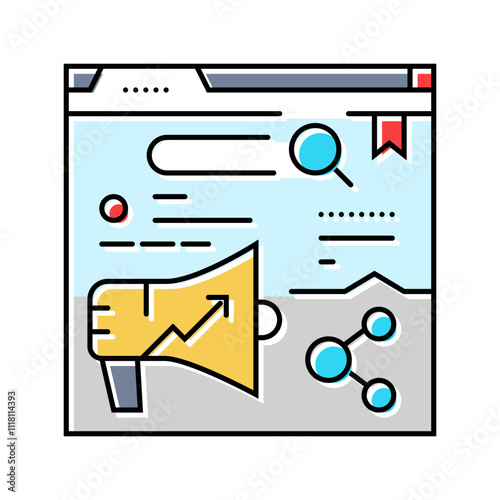 site audit seo color icon vector. site audit seo sign. isolated symbol illustration