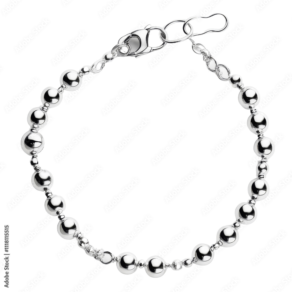 Elegant silver bead bracelet with secure clasp, perfect for adding touch of sophistication to any outfit. polished finish enhances its timeless appeal. png ,image transparent Elegant silver bead bracelet with secure clasp, perfect for adding touch of sophistication to any outfit. polished finish enhances its timeless appeal. png ,image transparent