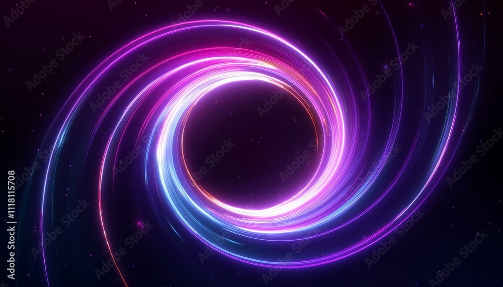 Obraz premium The concept of happiness and new beginnings: Abstract glowing spiral, vibrant colors representing renewal and happiness.