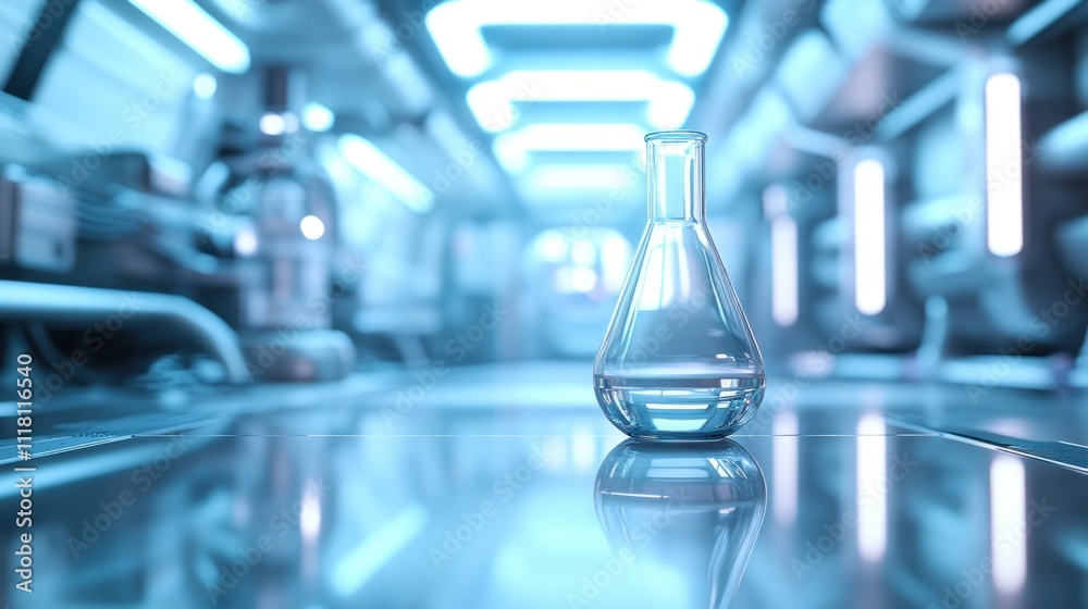 A Single Erlenmeyer Flask in a Modern Lab A Single Erlenmeyer Flask in a Modern Lab