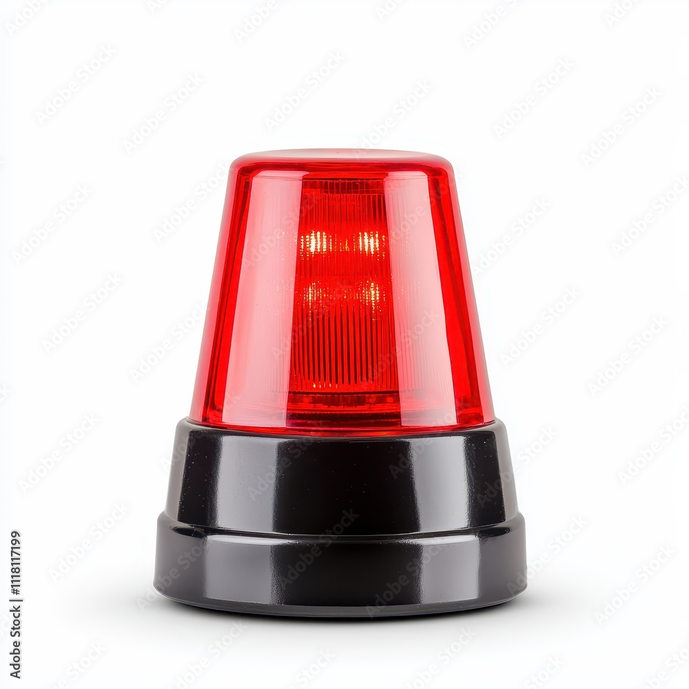 Red Emergency Siren Light Isolated Studio Shot Flashing Alarm Safety Signal Red Emergency Siren Light Isolated Studio Shot Flashing Alarm Safety Signal