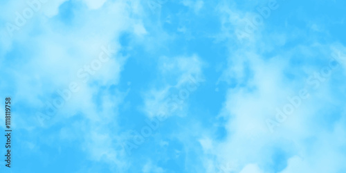 Blue sky with white clouds background, Romantic sky, nature background of romantic summer blue sky with fluffy clouds, Beautiful puffy clouds in bright blue sky in day sunlight.