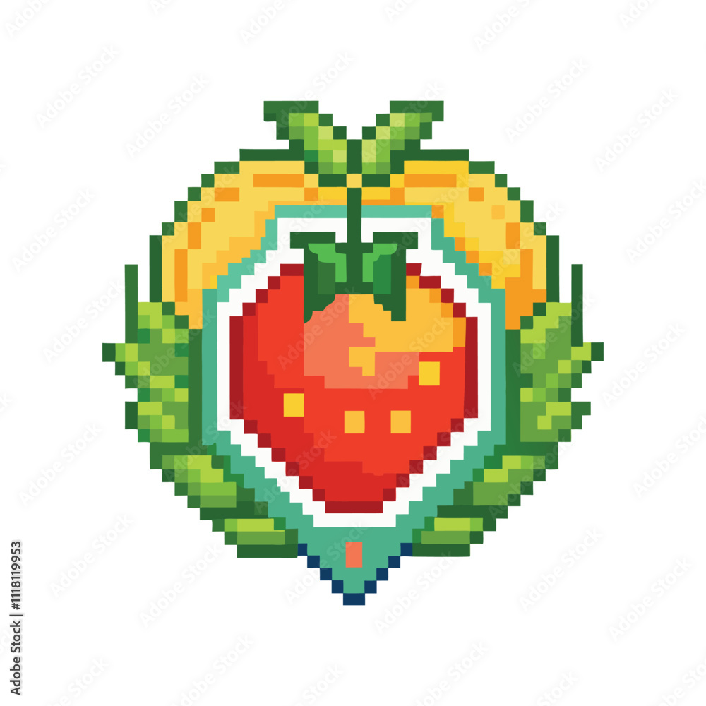 Unique gaming pixel art vegetable fruits vector art design Unique gaming pixel art vegetable fruits vector art design