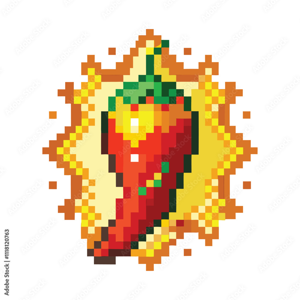 Unique gaming pixel art vegetable fruits vector art design Unique gaming pixel art vegetable fruits vector art design
