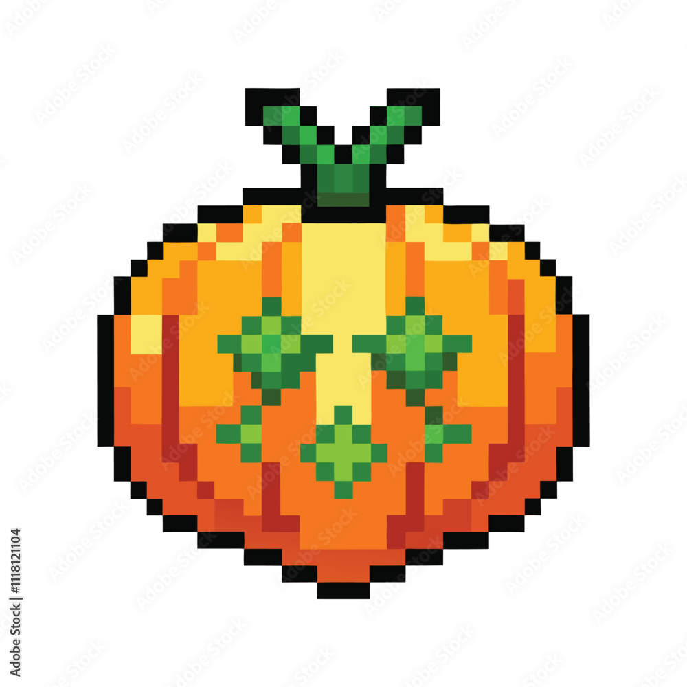 Obraz premium Unique gaming pixel art vegetable fruits vector art design