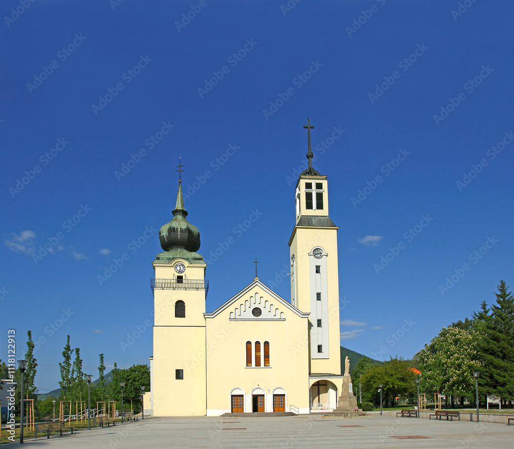 Church of the Visitation of the Virgin Mary in Povazska Bystrica is the main church in the town, Slovakia