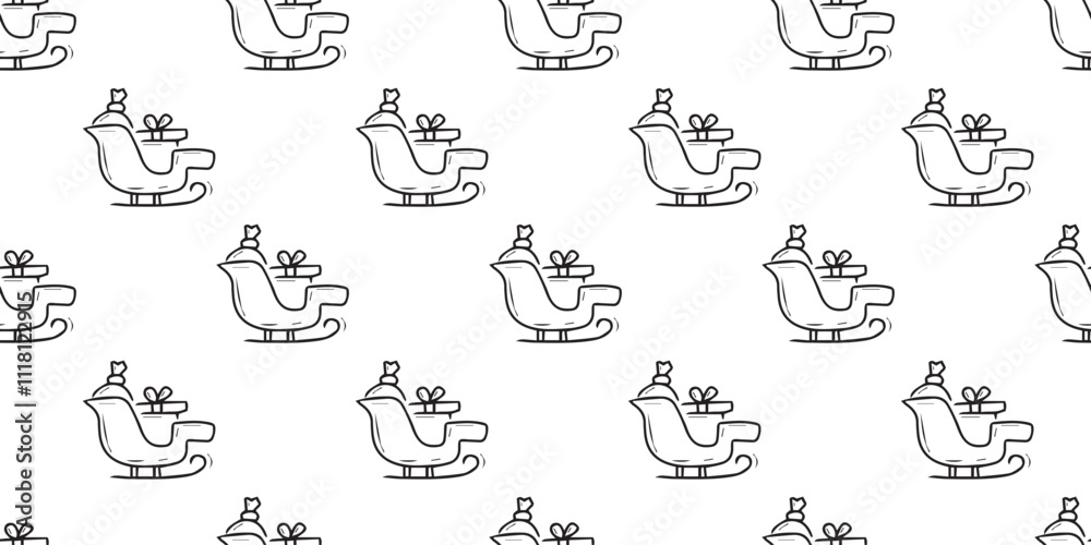 Obraz premium A lot of gift for the New Year. Seamless pattern with gifts. Pattern for gift wrapping. New Year's gift. Gift box with a red bow.