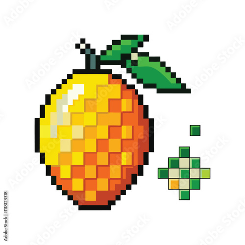 unique gaming pixel art vegetable and fruits vector art design