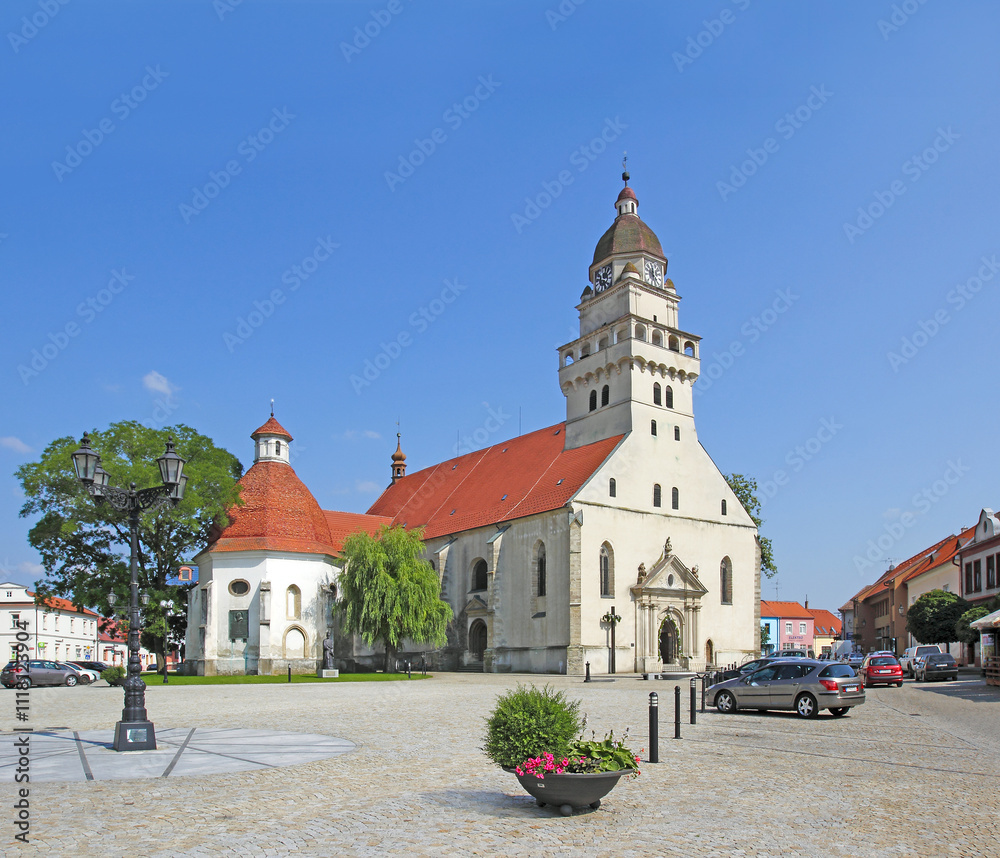 Square with the Parish Church St. Michael and Chapel of St Ann, in the heart of Town Skalica, Slovakia