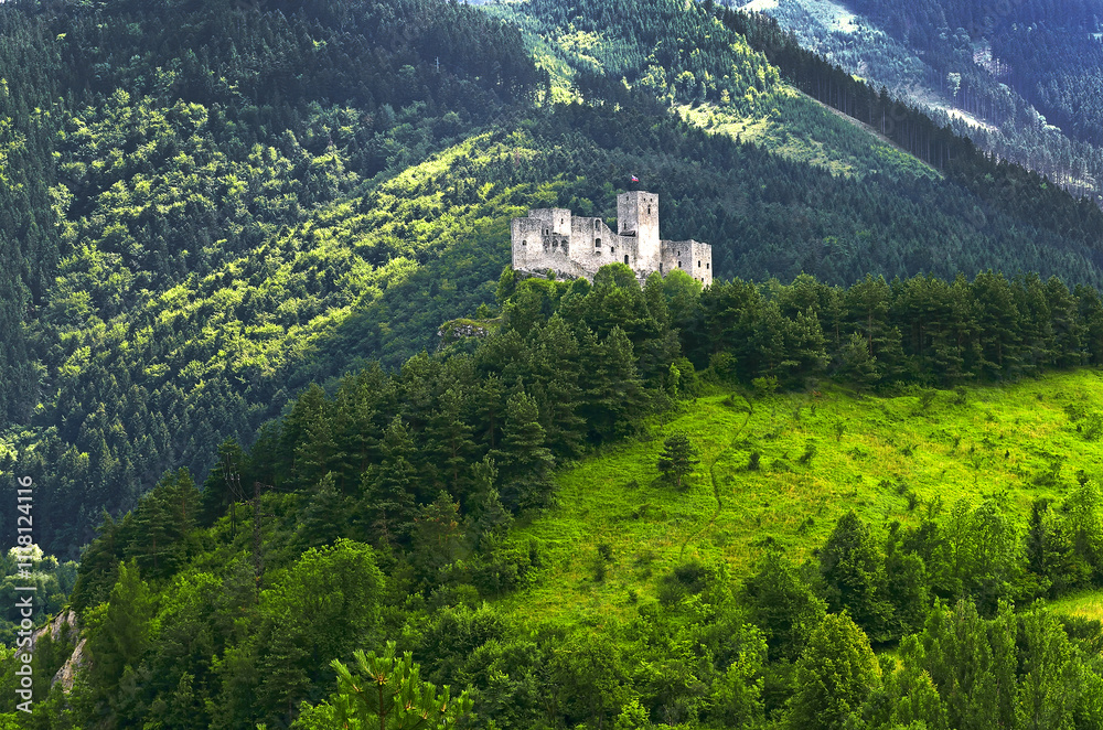 Ruins castle Strecno near Zilina in the Slovakia