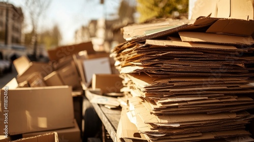 Recyclable Cardboard Waste Pile - Sustainable Practices photo