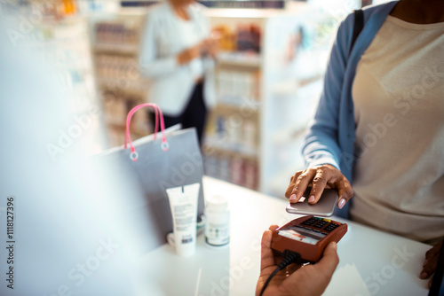 Contactless payment at pharmacy counter