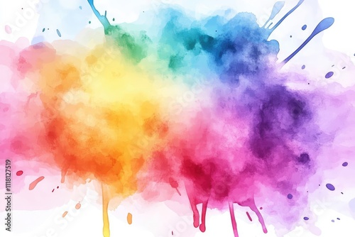 Frame with colorful paint on it and a white background for mockup