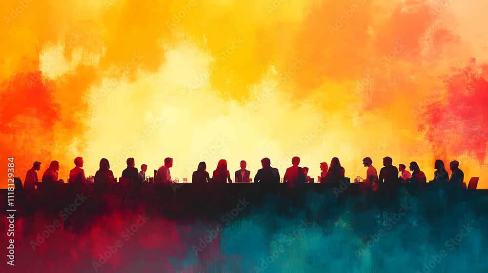 Soft Abstract Community Meeting concept as Soft abstract digital art depicting a virtual community meeting with team members collaborating evoking feelings of unity and engagement with ample copy spac Soft Abstract Community Meeting concept as Soft abstract digital art depicting a virtual community meeting with team members collaborating evoking feelings of unity and engagement with ample copy spac
