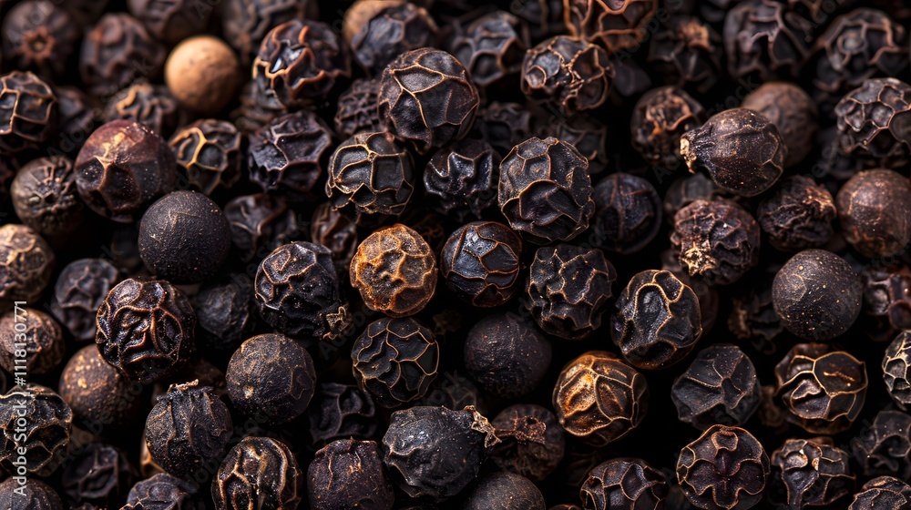 A Close Up View Of Black Peppercorns A Close Up View Of Black Peppercorns