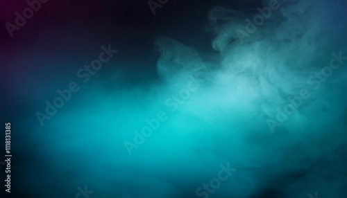 Abstract Teal Smoke Background Ethereal Haze Mystical Vapor Design Element