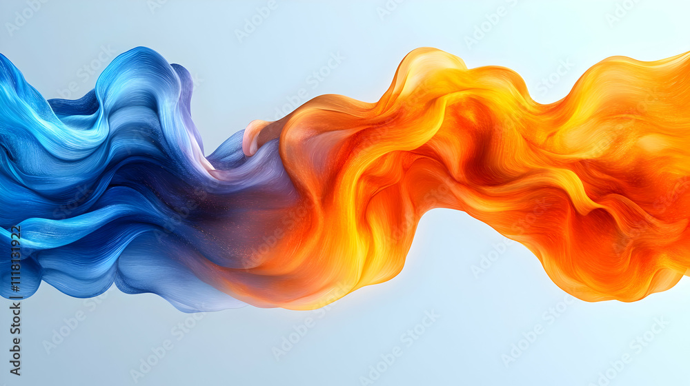 Obraz premium Soft Abstract Team Collaboration concept as Soft abstract digital art showcasing team collaboration with flowing lines and soft colors symbolizing harmony and cooperation with ample copy space. in Ph