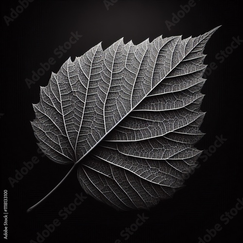 15 Black & White Leaf A falling leaf capturing the intricate vei photo